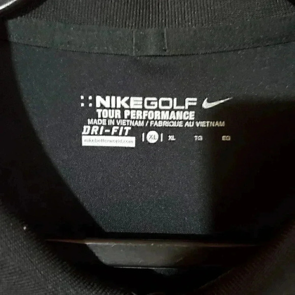 Nike Golf Dri Fit Polo Shirt Mens XL Black Tour Performance Short Sleeve - Picture 4 of 9